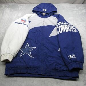 Dallas Cowboys Jacket Men Medium NFL Pro Line Blue Shark Tooth Insulated VTG 90s